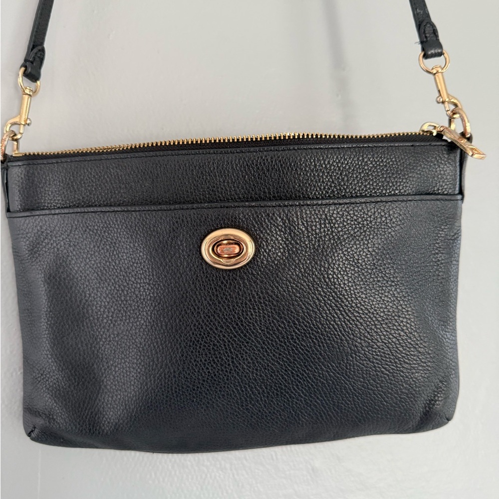 Coach  Black Leather Crossbody Bag